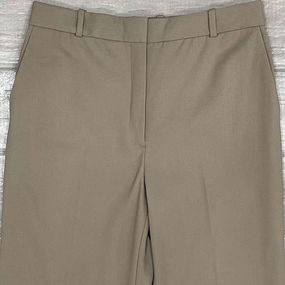 Aritzia Babaton Agency High-Rise Wool Twill Trousers Pants in Taupe Beige Sz 12S - Picture 6 of 16